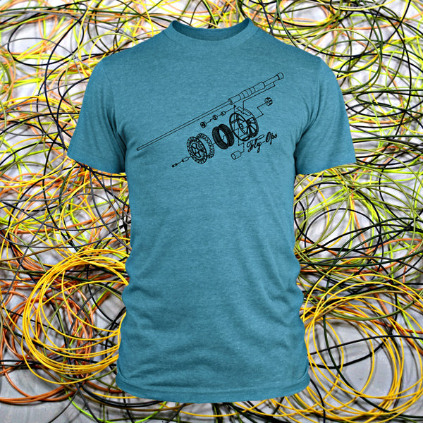 Deconstructed Rod and Reel T-shirt – FLY-OPS